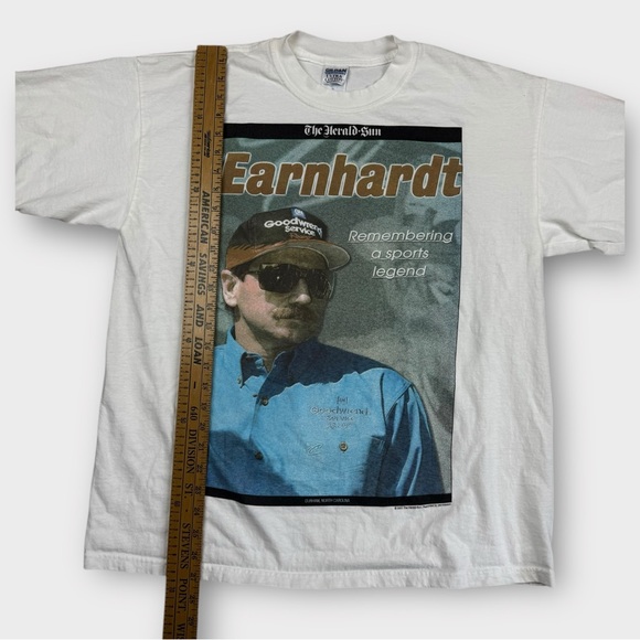 Vintage 2001 Dale Earnhardt #3 Memorial Tribute Shirt NASCAR XL White Tee - Picture 5 of 6